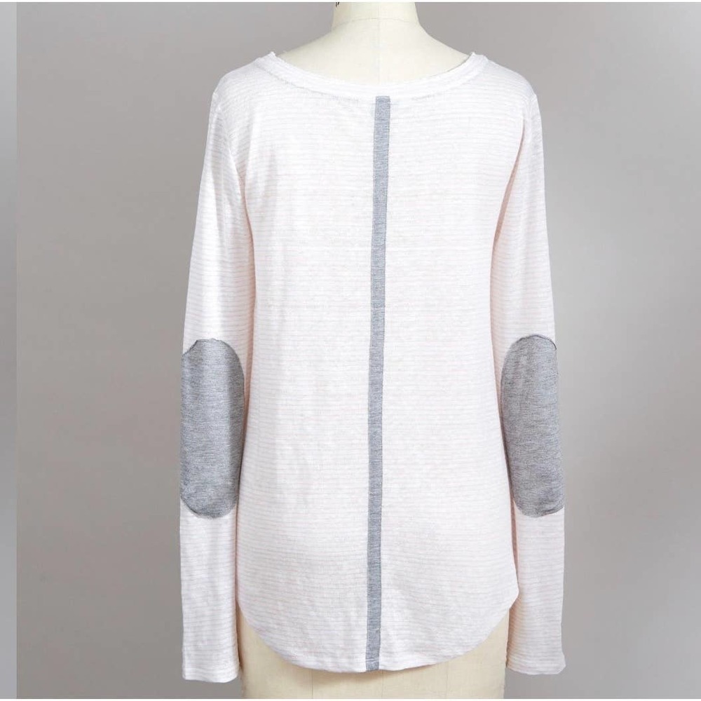 🔴 5 for‎ $25! Sundance Top Loveland 100% Linen Tee Pink/White Stripe Size XS